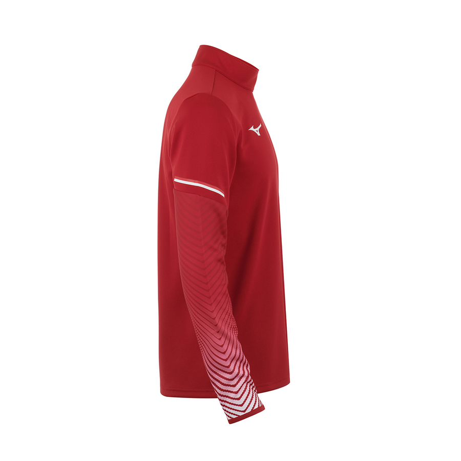 Mizuno Mid Layer 1/2 Zip Shoulder Training Top AS Monaco Men Bordeaux
